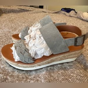 Lucky Brand Gray Platform Sandals
